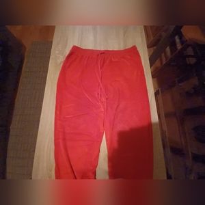 Red velour lounge joggers size medium